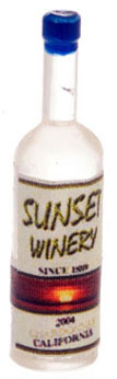 Dollhouse Miniature 1/2" Scale Sunset White Wine Bottle